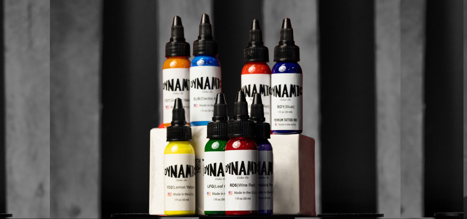  Dynamic Color Co - OG Color Ink Set, 12 Bottles (1 oz Each)  Includes: (Burgundy Red, Chinese Red, Fire Red, Green, Blue, Orange, White,  Canary Yellow, Brown, Magenta, Violet, and Black) 