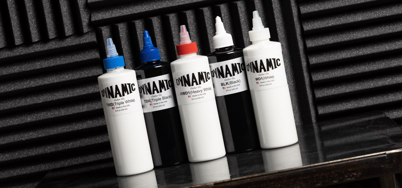  Dynamic Color Co - 8 oz Black and Triple White Tattoo Ink  Bundle - Tattoo Supplies with 8 oz Triple White Tattoo Ink and 8 oz Black  Tattoo Ink - Perfect