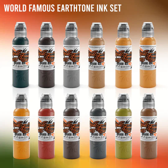Weltberühmtes Set Erdtöne Tattoo Tinte 1 oz