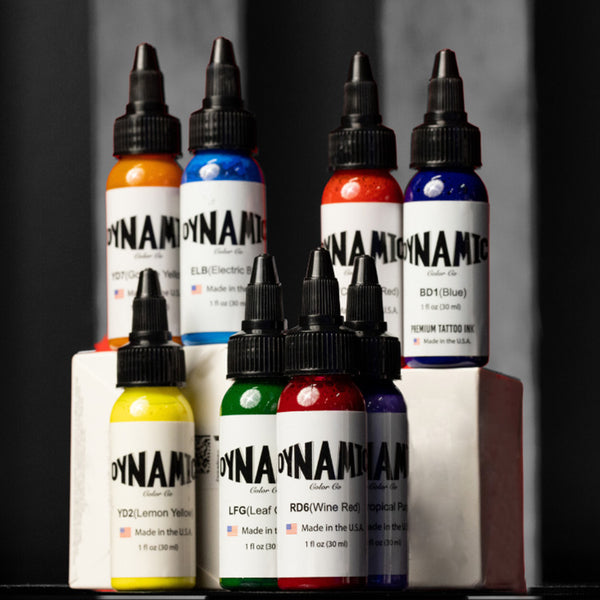 DYNAMIC COLOR Tattoo Ink 1oz Red Green White Black Blue Brown Purple Pink  Colors – Tacos Y Mas