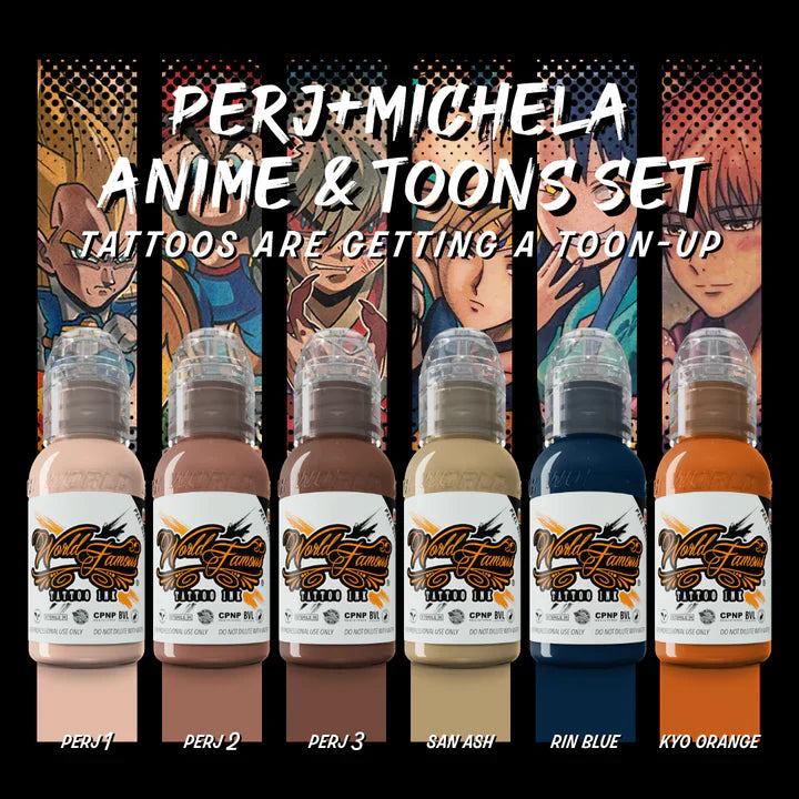 World Famous Set  Anime & Toons Tattoo Ink 1 oz