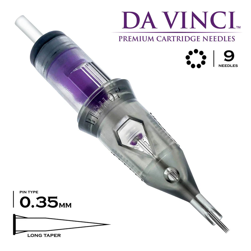 Bishop DaVinci Premium Tattoo Cartridge Needle Round Shader 20 Count Box