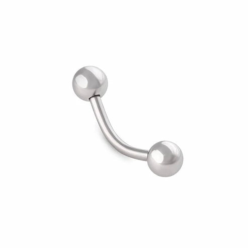 Stainless Steel Bent Barbell Externally Threaded Painful Pleasures