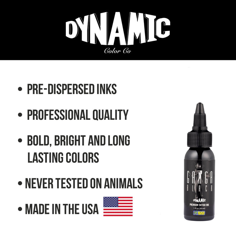 Dynamic Ganga Black Tattoo Ink - 1 oz. Bottle