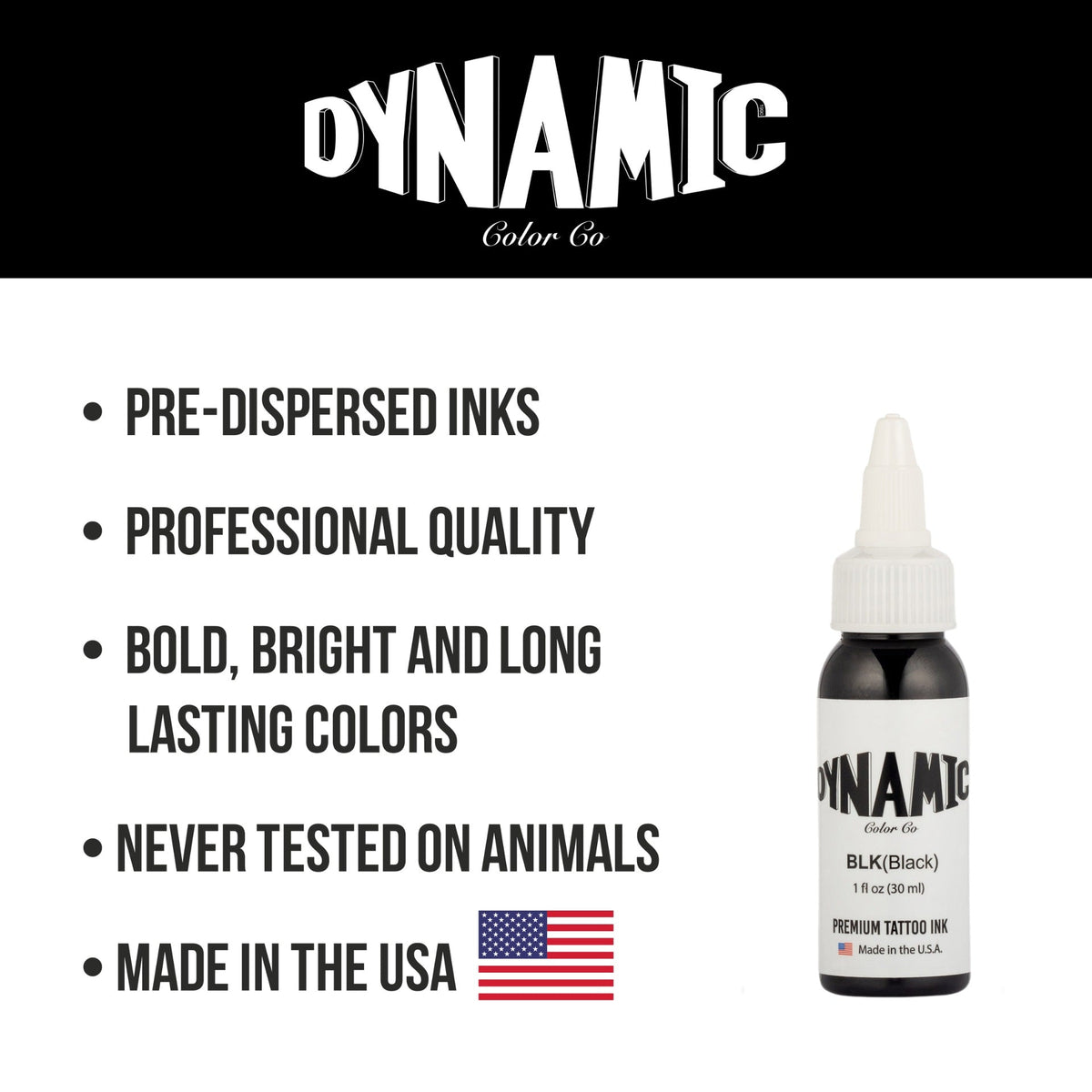 Dynamic Color Solutions Dynamic Tattoo Ink Black | Made In USA | Best Tattoo Ink