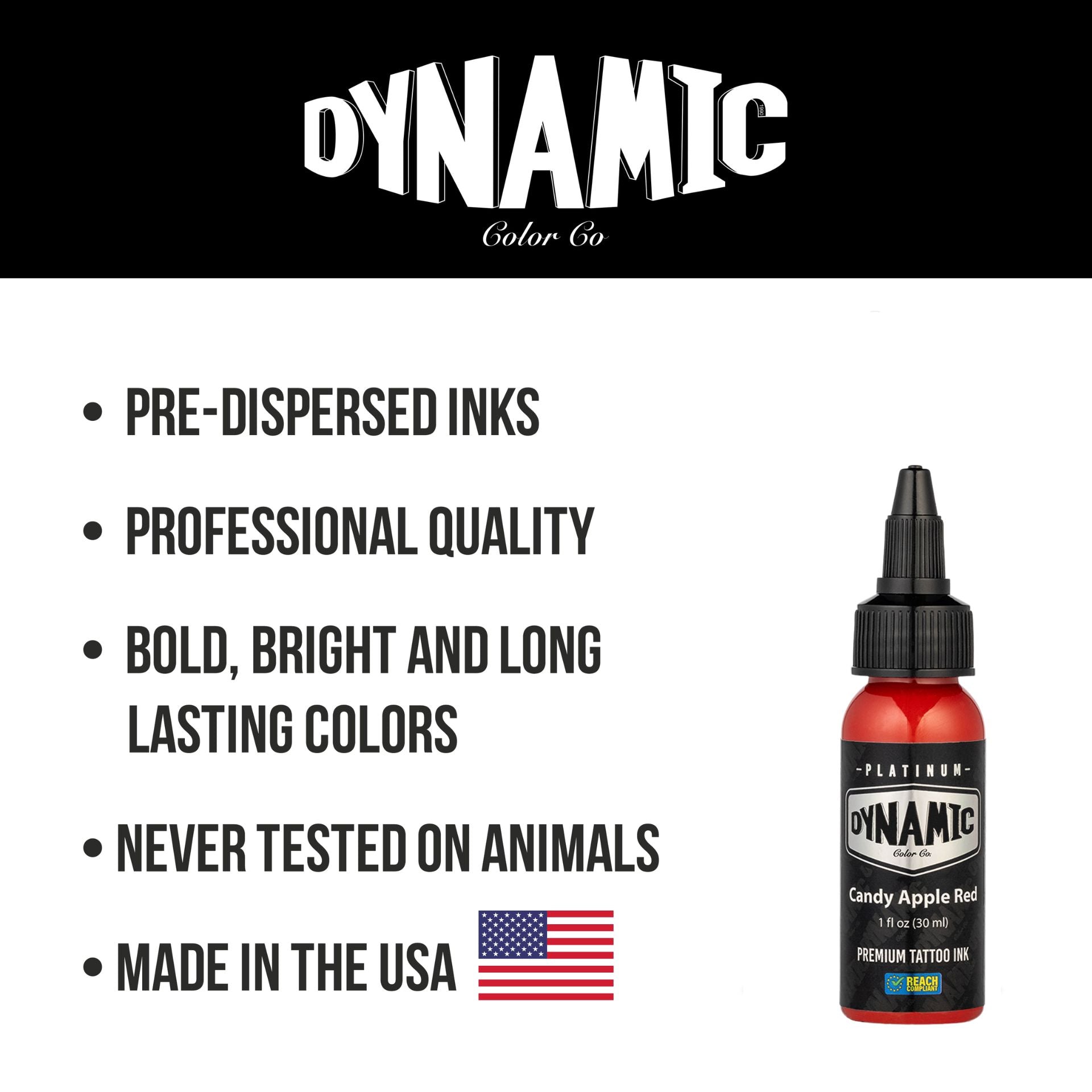 Dynamic Platinum Tattoo Ink Candy Apple Red - 1oz Bottle