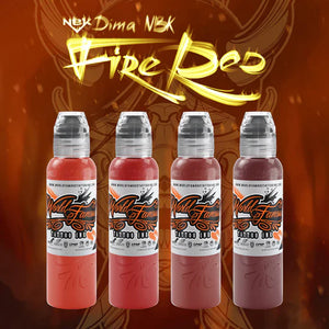 World Famous Set Dima NBK Fire Red Tattoo Ink 1oz
