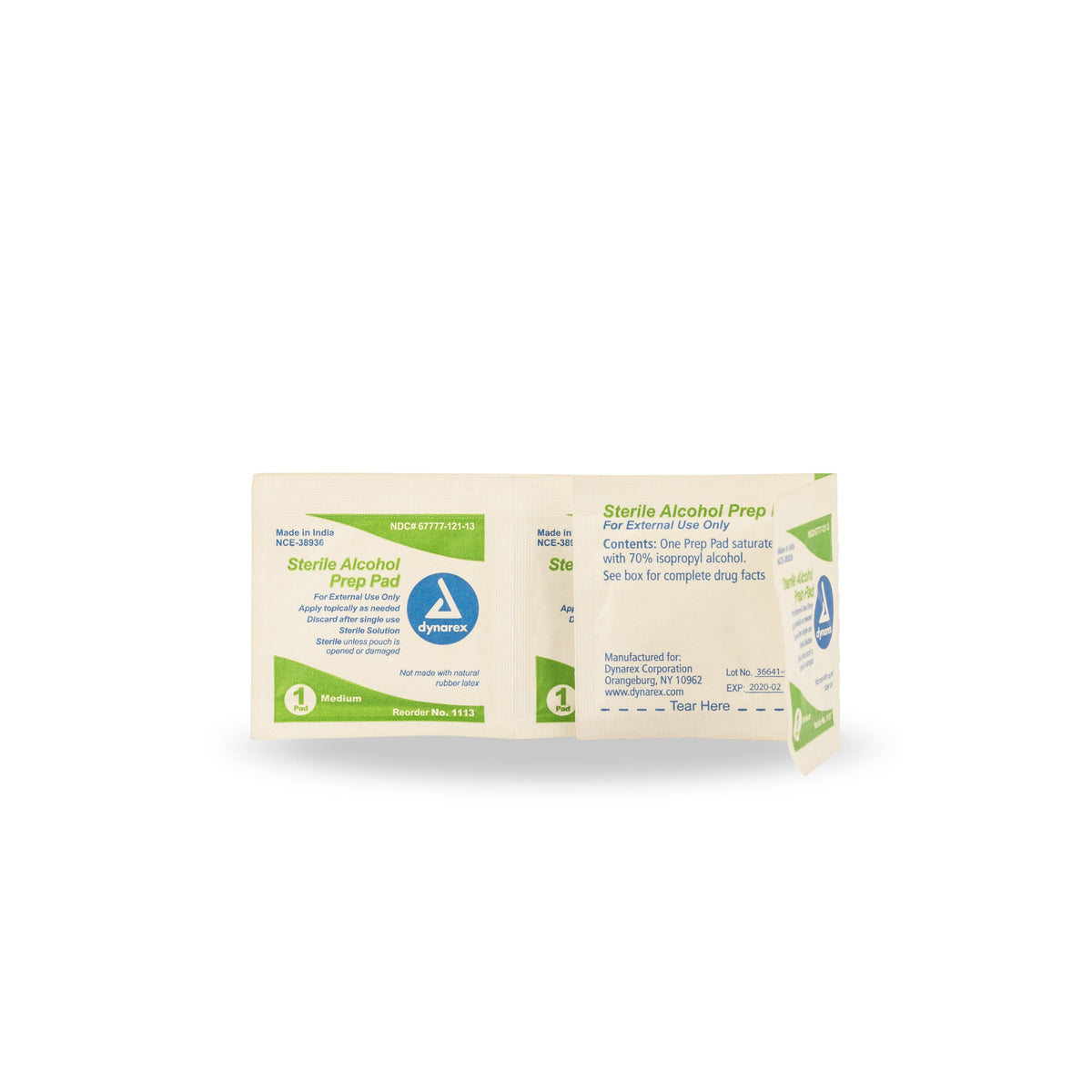 Dynamic Alcohol Dynarex Single-Use Alcohol Pads
