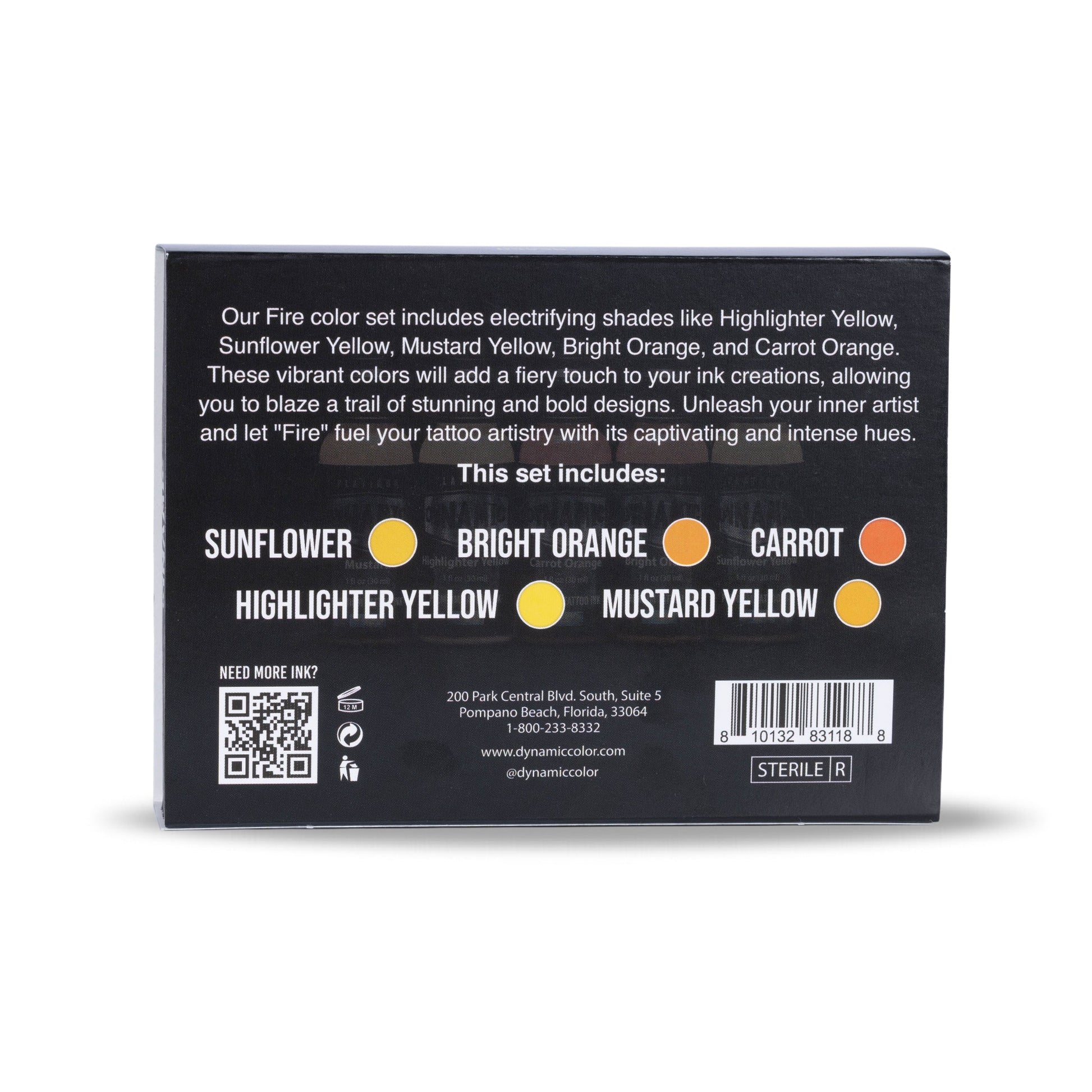 Dynamic Platinum Fire 1oz 5 Bottle Color Set Dynamic Color