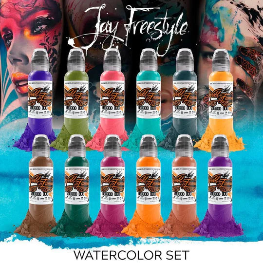 World Famous Set Jay Freestyle Watercolor Tattoo Ink 1 oz