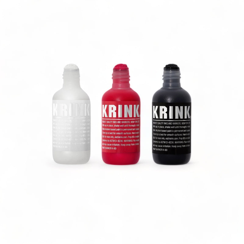 KRINK K-60 3 Pack (Black, White, Red) Paint Marker Set