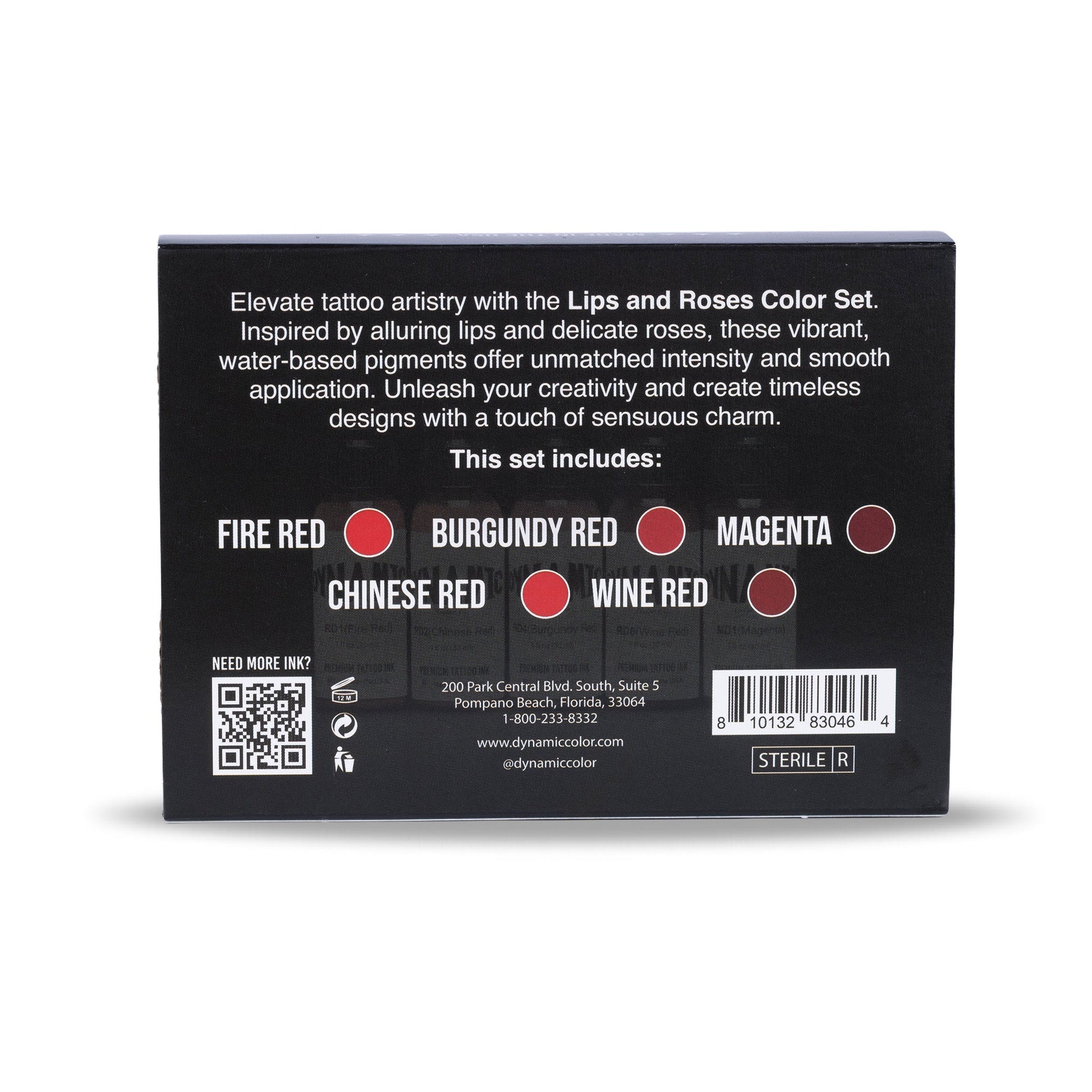 Dynamic Tattoo Ink Lips and Roses 1oz Color Set Dynamic Color
