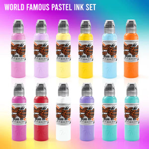 World Famous Set Pastel Color Tattoo Ink 1oz