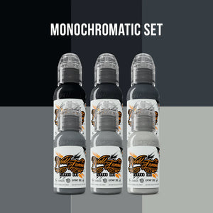 World Famous Monochromatic 4 oz. Tattoo Ink Set