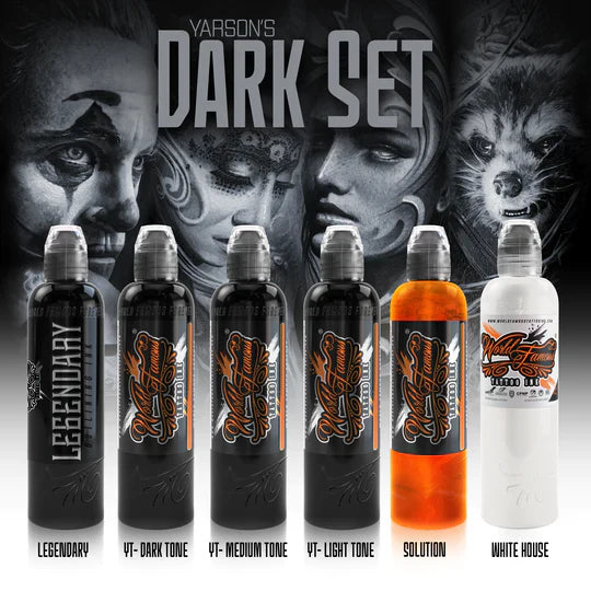 World Famous Set Dark Tattoo Ink 1 oz