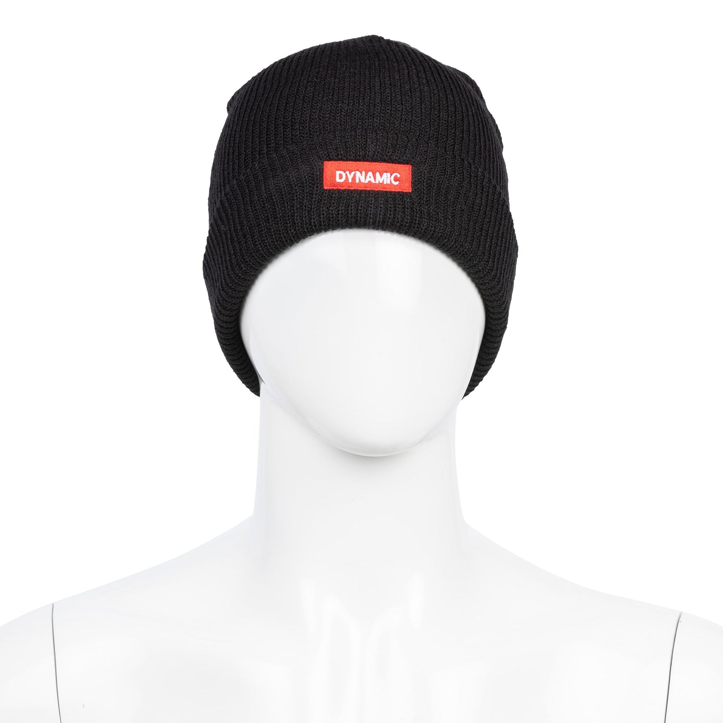 Dynamic-red-logo-folded-beanie-black