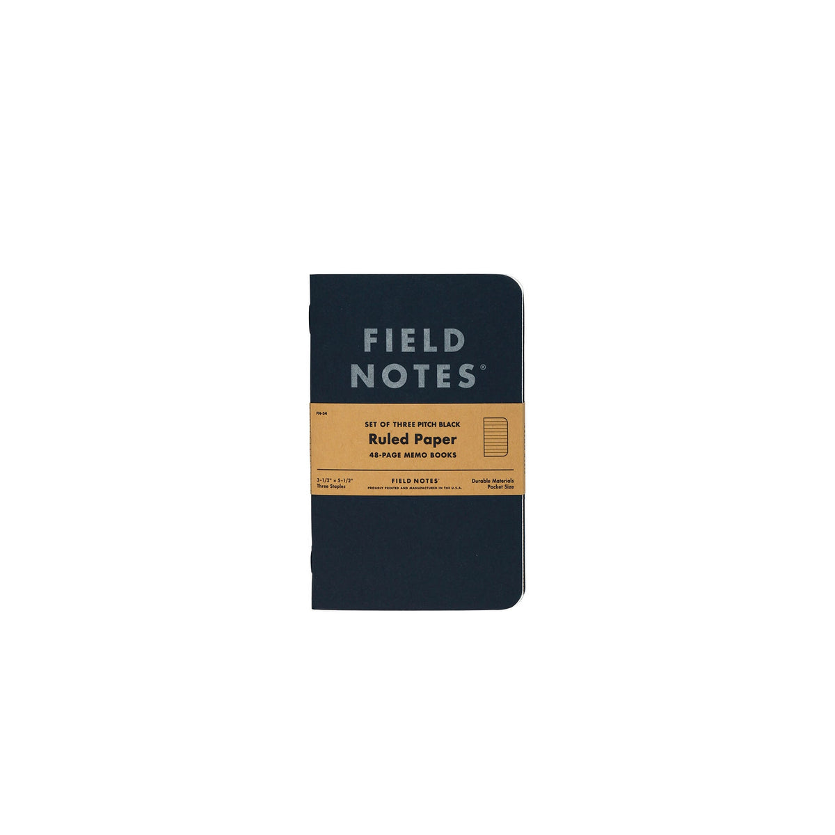 Field Show Paper Field Notes 12 Pitch Black Memo Book - Dot-Graph Paper 3-Pack
