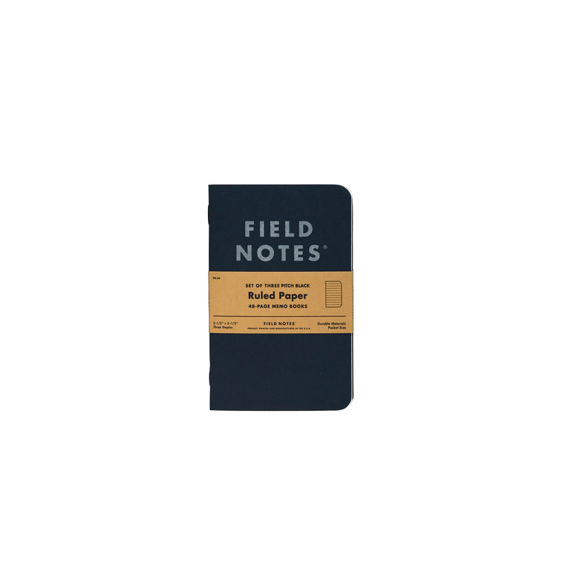 Field Notes 12 Pitch Black Memo Book - Dot-Graph Paper 3-Pack