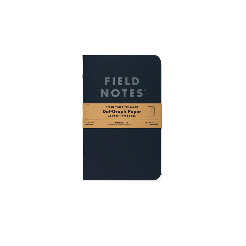 Field Notes Pitch Black Note Book - Dot-Graph Paper 2-Pack
