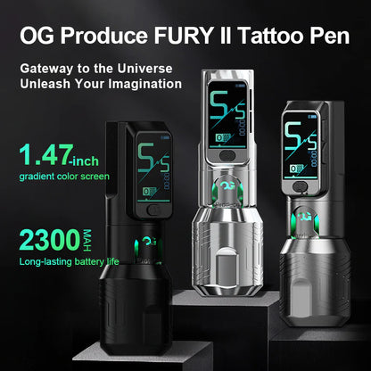 PIONEER-FURY 2 1.47-inch Color Screen Wireless Tattoo Pen