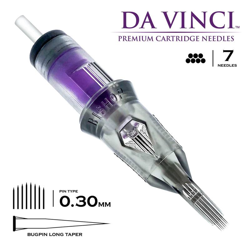 Bishop DaVinci Premium Tattoo Cartridge Needle Curved Magnum 20 Count Box