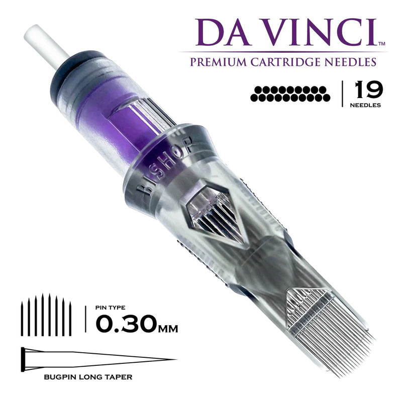 Bishop DaVinci Premium Tattoo Cartridge Needle Curved Magnum 20 Count Box